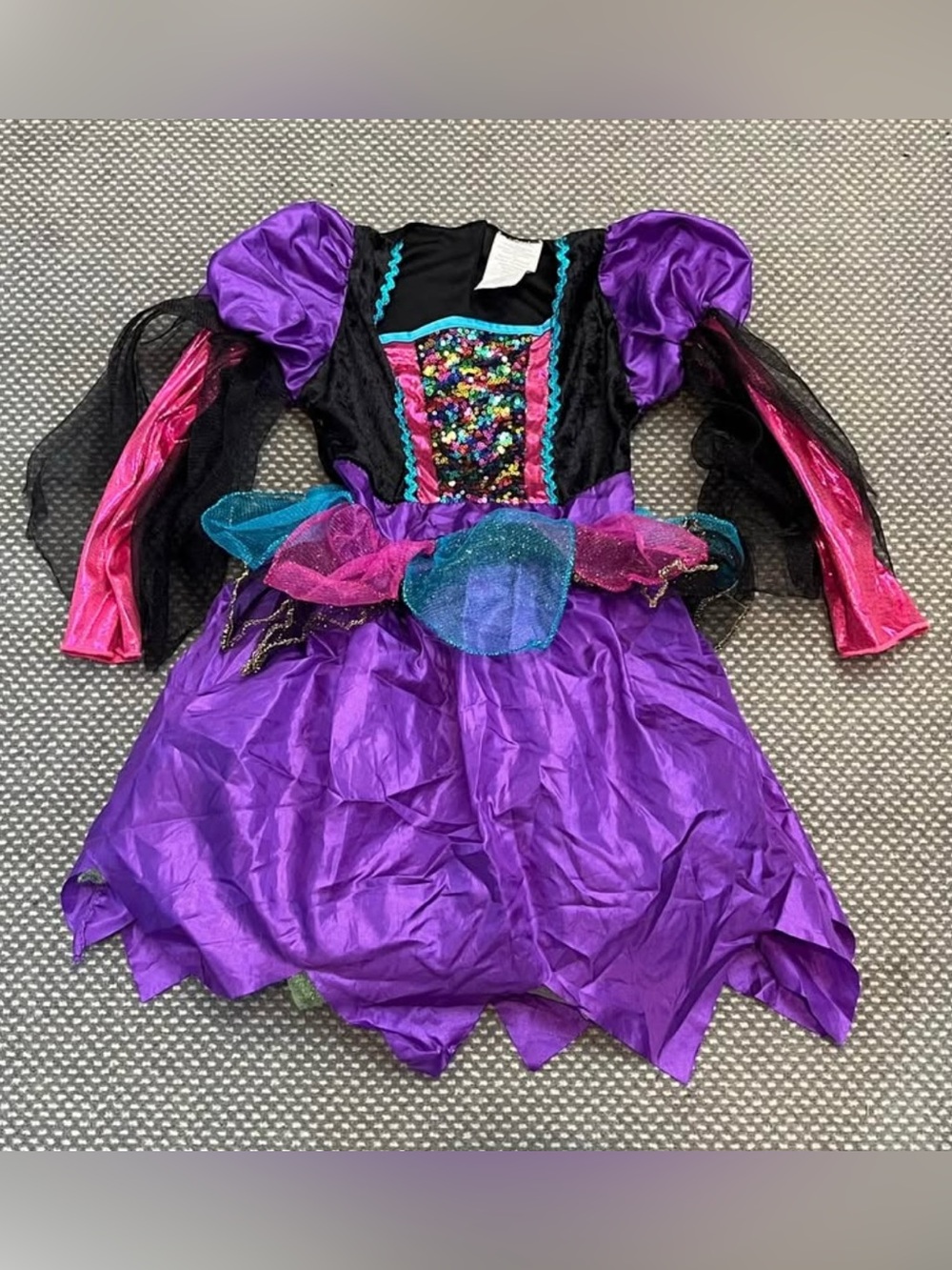Target Purple Sequin Halloween Costume Dress with Pink and Teal Accents